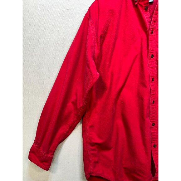 Woodrich Mens Long Sleeve Button Down Shirt Large Red Cotton Casual Pocket - Picture 5 of 12
